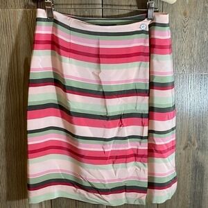 𝅺charter Club Striped Silk Wrap Skirt NWT